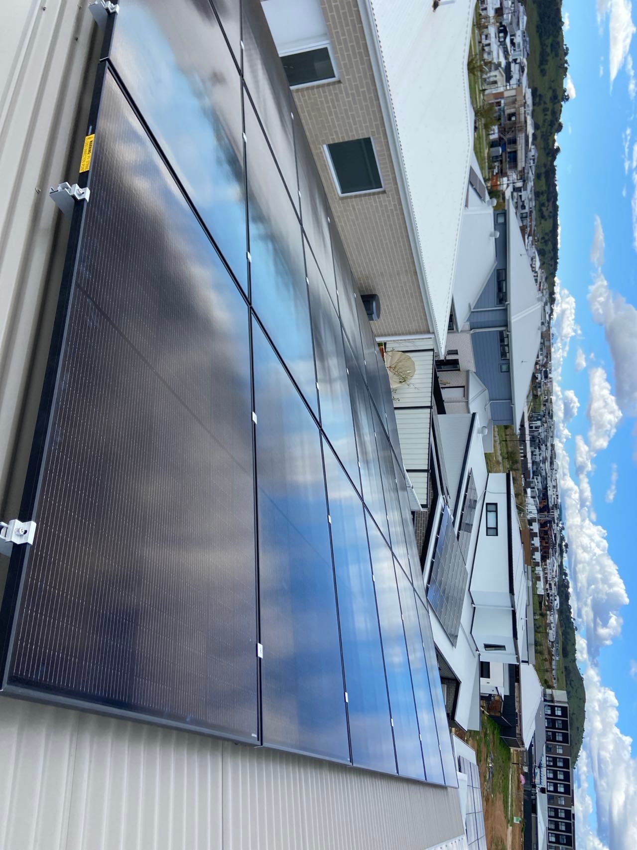 Solar panels on residential rooftop